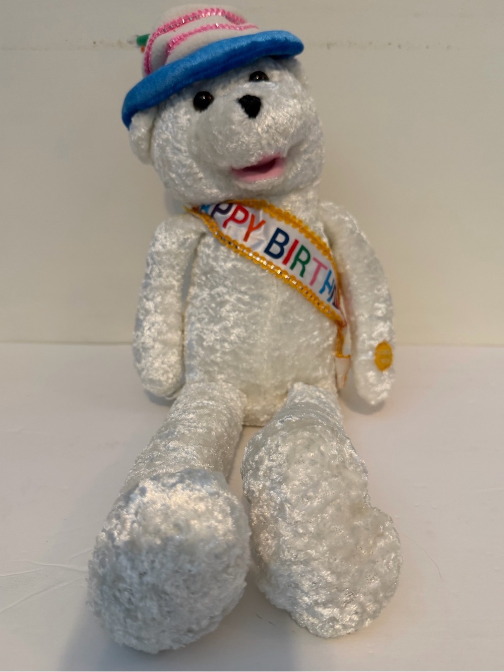 PBC Chantilly Lane Birthday Teddy Bear Singing Toy w/ Lights And Tag WORKING